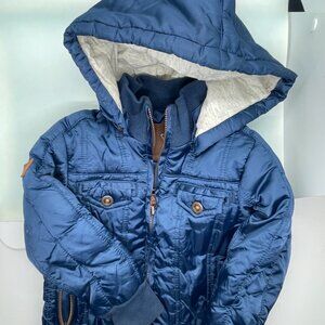 BLUE GUESS QUILTED PUFFER JACKET TODDLER SZ 3T